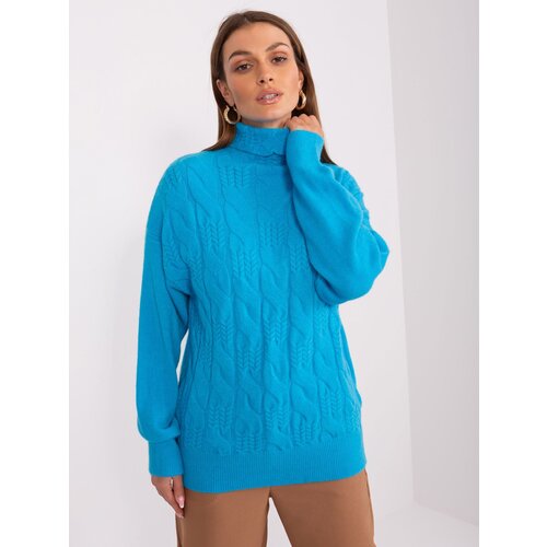 Fashion Hunters Blue women's sweater with cuffs Slike