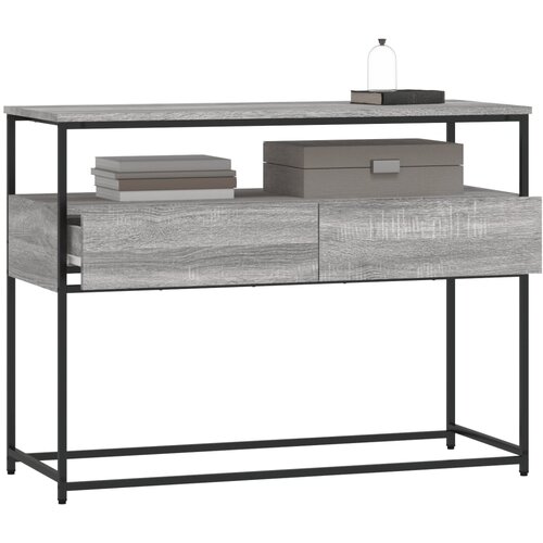  Konzolni stol siva boja hrasta 100x40x75 cm konstruirano drvo Slike