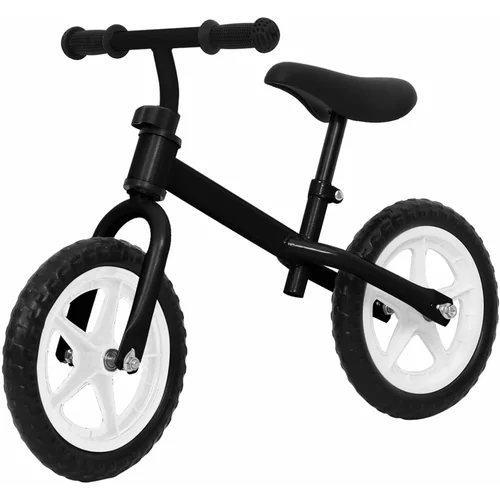 vidaXL Bicikl za ravnotežu s kotačima od 12 inča crni