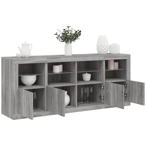  Komoda s LED svjetlima boja sivog hrasta 163x37x67 cm Cene