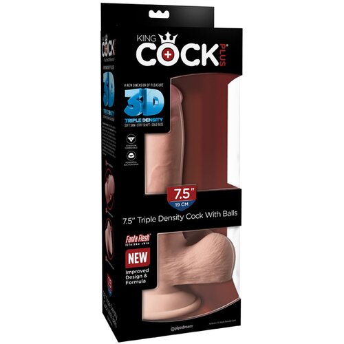 Pipedream King Cock Plus 7.5&amp;quot; Triple Density Cock with Balls Slike