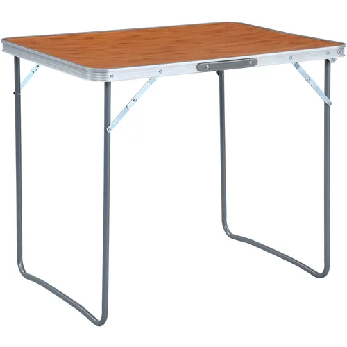 vidaXL Zložljiva miza za kampiranje s kovinskim okvirjem 80x60 cm, (20816976)