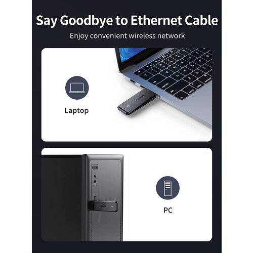 Ugreen USB WiFi adapter AC1300, 1300Mbps 802.11 Dual Band Slike