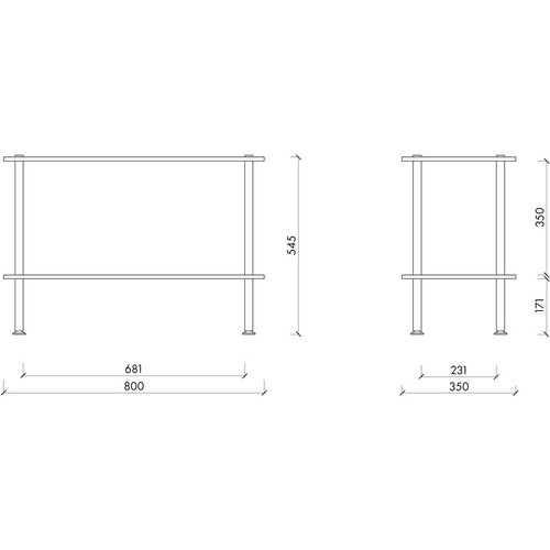 Noo.ma Crni regal u dekoru hrasta 80x54,5x35 cm Teidi &amp;ndash; Slike