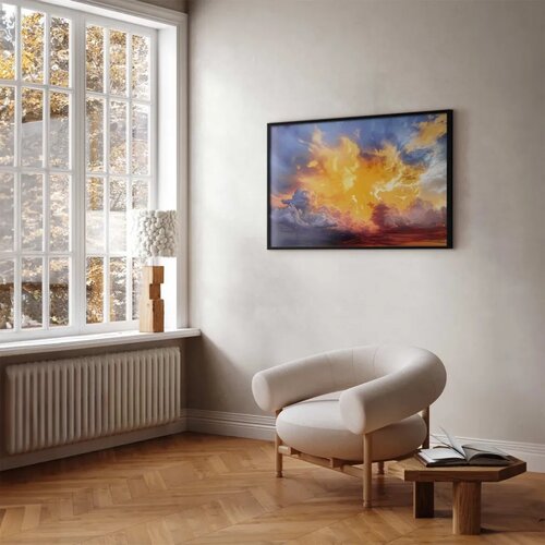  Plakat Beautiful Sunset - clouds in warm shades 30x21 Crni okvir Cijene