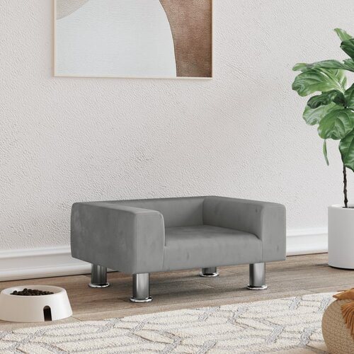 vidaXL Pasja postelja svetlo siva 50x40x26,5 cm žamet Cene