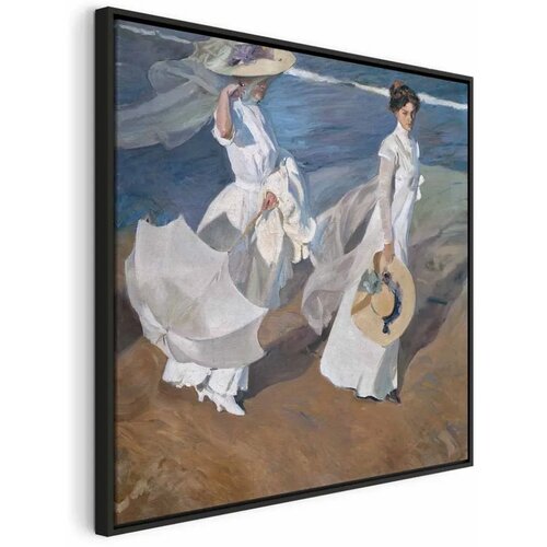  Slika - Joaqu&iacute;n Sorolla y Bastida &ndash; Strolling along the Seashore 60x60 U crnom drvenom okviru Cijene