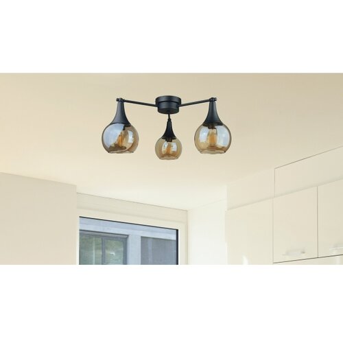  Plafonski luster STAR 3xE27/60W/230V crna/dimljeno bež Slike