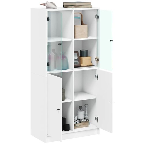 Visoka komoda s vratima bijela 68x37x142 cm konstruirano drvo Slike