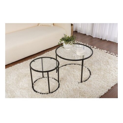 Hanah home belarus - gold 60-42 black coffee table set Cene