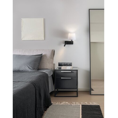 Nova Luce Bela/mat črna aluminijasta stenska svetilka z upogljivo konstrukcijo Savona &amp;ndash; Slike