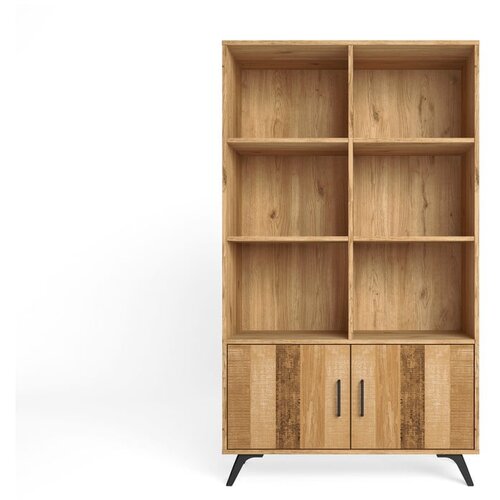 Marckeric Regal v hrastovem dekorju v naravni barvi 92x160 cm Nordic – Marckeric Cene