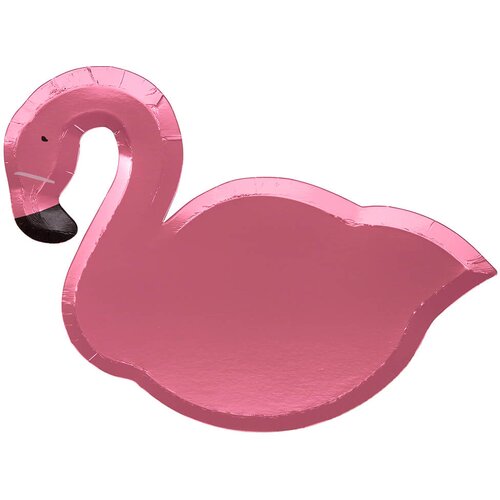 Meri Meri papirnati tanjuri die cut pink flamingo (8 komada) Slike