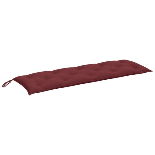  Jastuk za vrtnu klupu crvena boja vina 150x50x7 cm od tkanine Slike