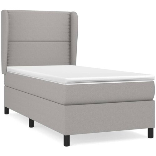 Maison Chic Box spring postelja - Vzmetna postelja z vzmetnico svetlo siva 80x200 cm blago SL13594, (21904993) Slike