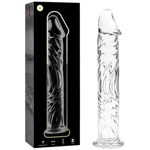 Ibiza Nebula Model 12 Dildo Borosilicate Glass 17x3.5cm Clear