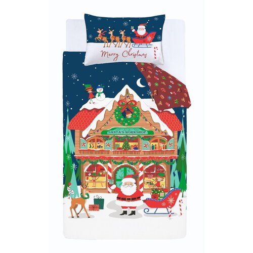 Catherine Lansfield Posteljina za krevet za jednu osobu 135x200 cm Santa's Workshop – Cijene