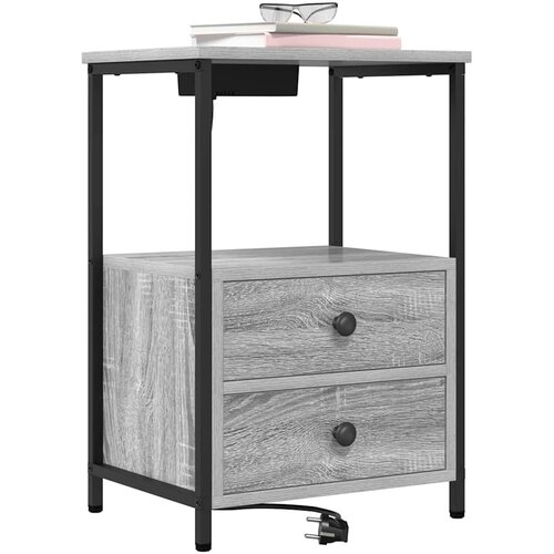  Noćni ormar Siva Sonoma 40 x 31 x 60 cm Konstruirano drvo Slike