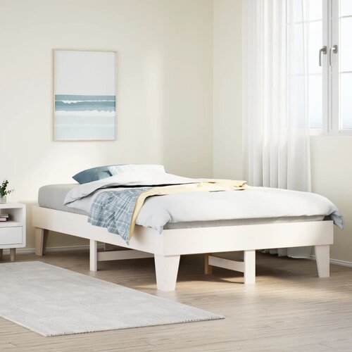Furnova Posteljni okvir brez vzmetnice bel 120x200 cm trdna borovina, (21935005) Slike