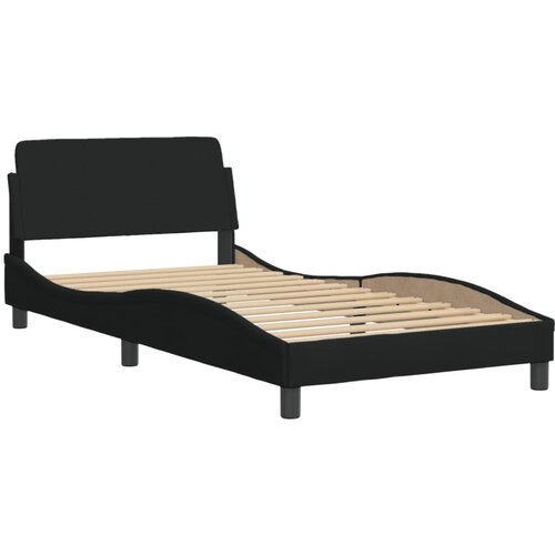 VidaXL Posteljni okvir z vzglavjem črn 100x200 cm blago, (21072842) Slike