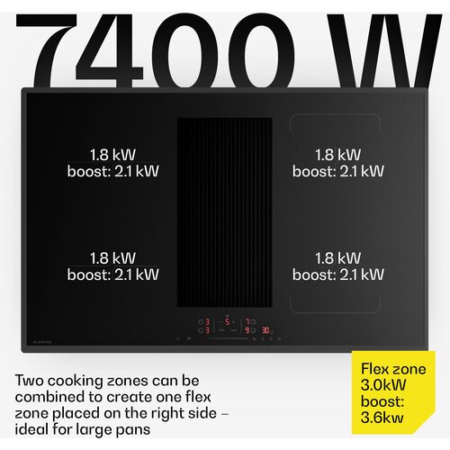Klarstein Velaire indukcijska kuhalna plo&amp;scaron;ča z vgrajeno napo elegantna, minimalistična, zmogljiva 8400 V 80 cm Slike
