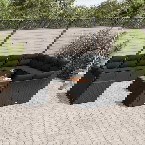 vidaXL 13-dijelni set vrtnih sofa s jastucima poliratan crni Cijene