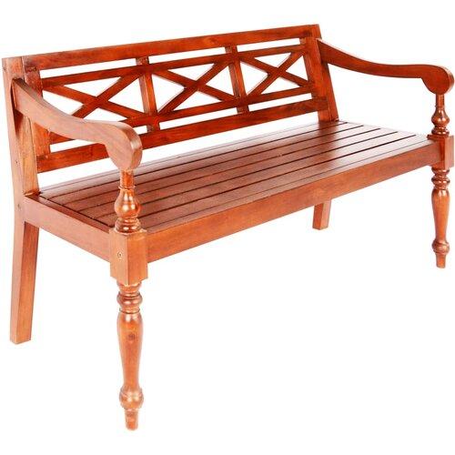 VidaXL Batavia klupa 136 cm masivno drvo mahagonija tamno smeđa Slike