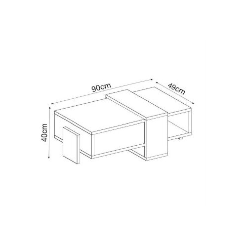Hanah home Sto za dnevnu sobu Meleni White Sapphire Oak Slike