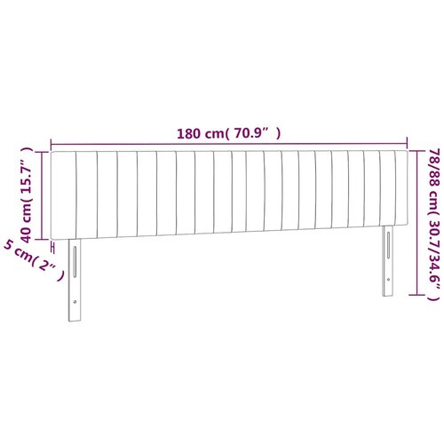  LED uzglavlje krem 180x5x78/88 cm od tkanine Slike