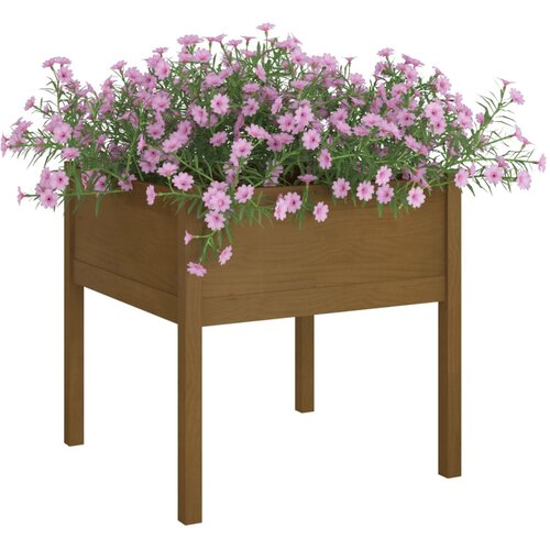  Vrtne sadilice 2 kom boja meda 70 x 70 x 70 cm masivna borovina Slike