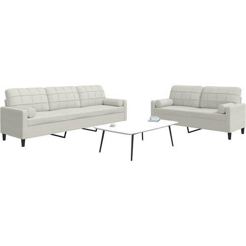  2-dijelni set sofa s jastucima krem bar&scaron;unasti Cijene