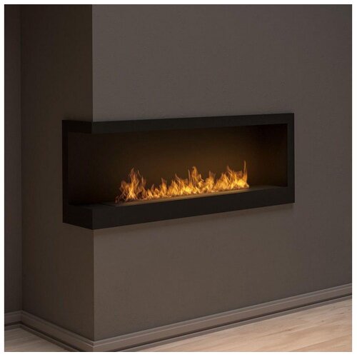  InFire - Ugaoni bio kamin 45x120 cm, 3 kW, crni Cene
