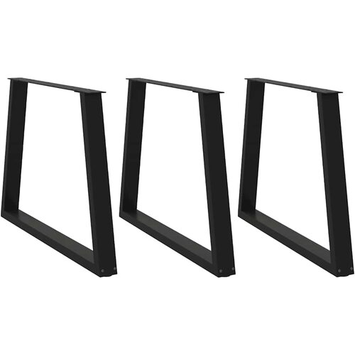 VidaXL Noge za blagovaonski stol V-oblika 3 kom crne 90x(72-73,3) cm Slike