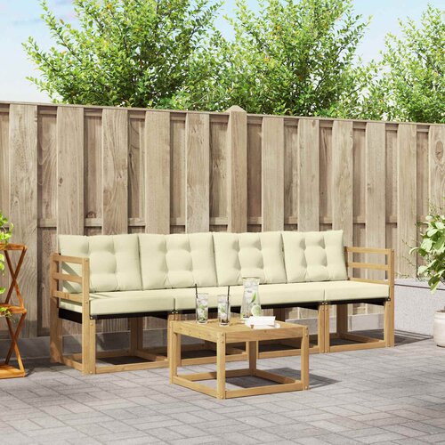  Set vanjskih sofa 5 pcs Čvrsto drvo akacije i Textilene Cijene