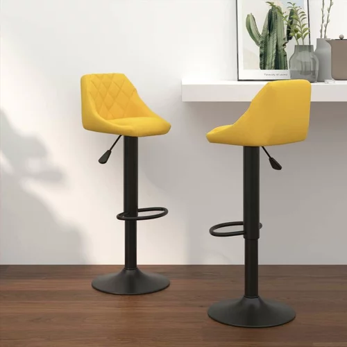  Barski stolčki 2 kosa gorčično rumen žamet, (20817333)