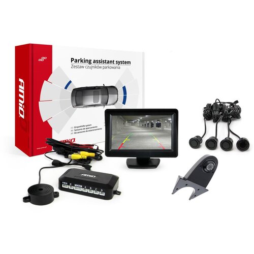 Amio TFT01 4,3&amp;quot; parking senzori s HD kamerom &amp;ndash; 4 senzora, crni GOLD Slike