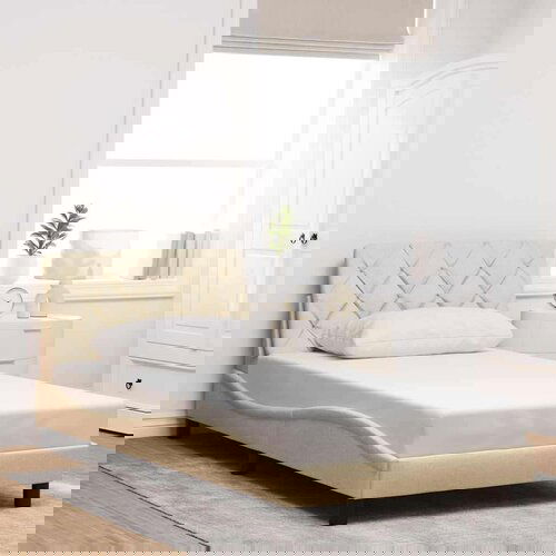  Posteljni okvir brez vzmetnice krem 100x200 cm blago, (21791248) Cene