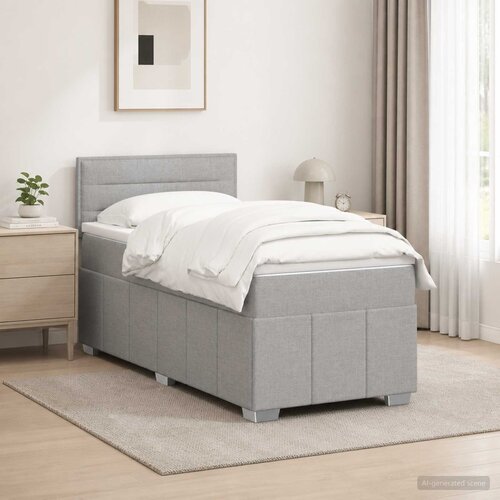 Boxspring krevet s madracem Svjetlosiva 90 x 200 cm Tkanina Slike