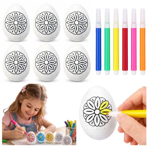  Easter Styrofoam Eggs For Painting Markers Flower Pattern A 6pcs Cijene