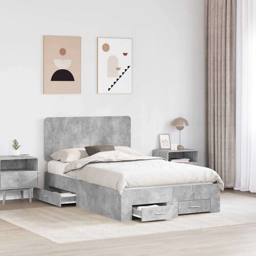  Okvir za krevet s uzglavljem Betonski sivi 135 x 190 cm Slike