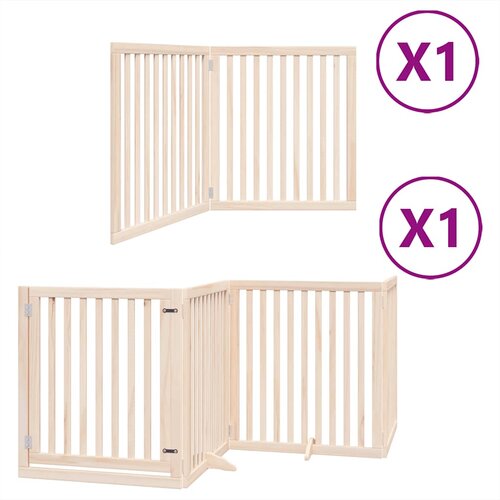  Vrata za pse s vrata&amp;scaron;cima 6 panela sklopiva 480 cm drvo topole Smeđa 80 x 90 x 2 cm Slike