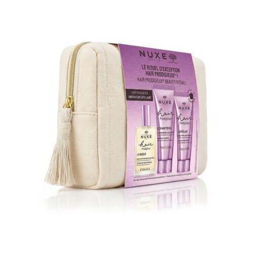 Nuxe Hair Prodigieux My Luxury Haircare Routine set: &scaron;ampon Hair Prodigieux High Shine Shampoo 50 ml + regenerator Hair Prodigieux High Shine Conditioner 30 ml + maska za kosu Hair Prodigieux Pre-Shampoo Nourishing Mask 30 ml + kozmetička torbica za žene Cijene