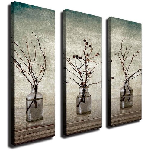 Vega 3-dijelna zidna slika na platnu Vases Slike