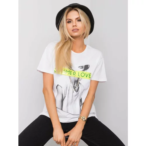 Fashion Hunters White cotton T-shirt with apps