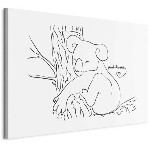  Slika - Quiet Charm of Nature (1-part) - Sleeping Koala in Black and White 60x40 Na talijanskom platnu Cijene