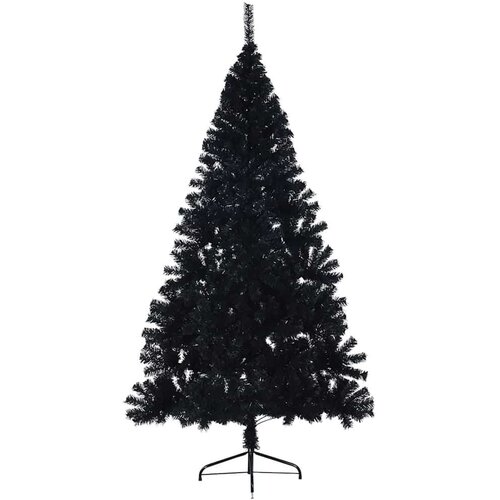 VidaXL Umjetna božićna jelka s lampicama s stalakom Crna 180 cm PVC Slike