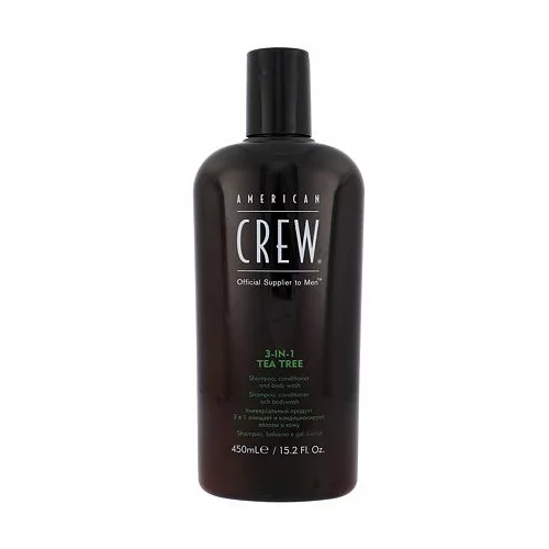 American Crew 3-IN-1 tea tree šampon, regenerator i gel za tuširanje u jednom 450 ml za muškarce