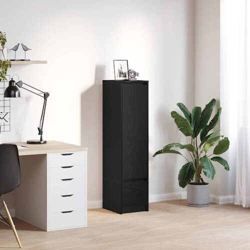 vidaXL Visoka ploča crni hrast 29,5x34x119,5 cm izrađeno drvo Cijene