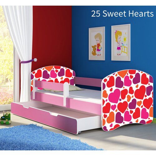  Otro&scaron;ka postelja ACMA z motivom, stranska roza + predal 140x70 cm 25 Sweet hearts Cene