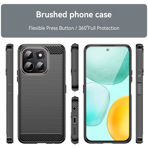 Techsuit Carbon Silicone maska za Honor X6c &amp;ndash; crna Slike